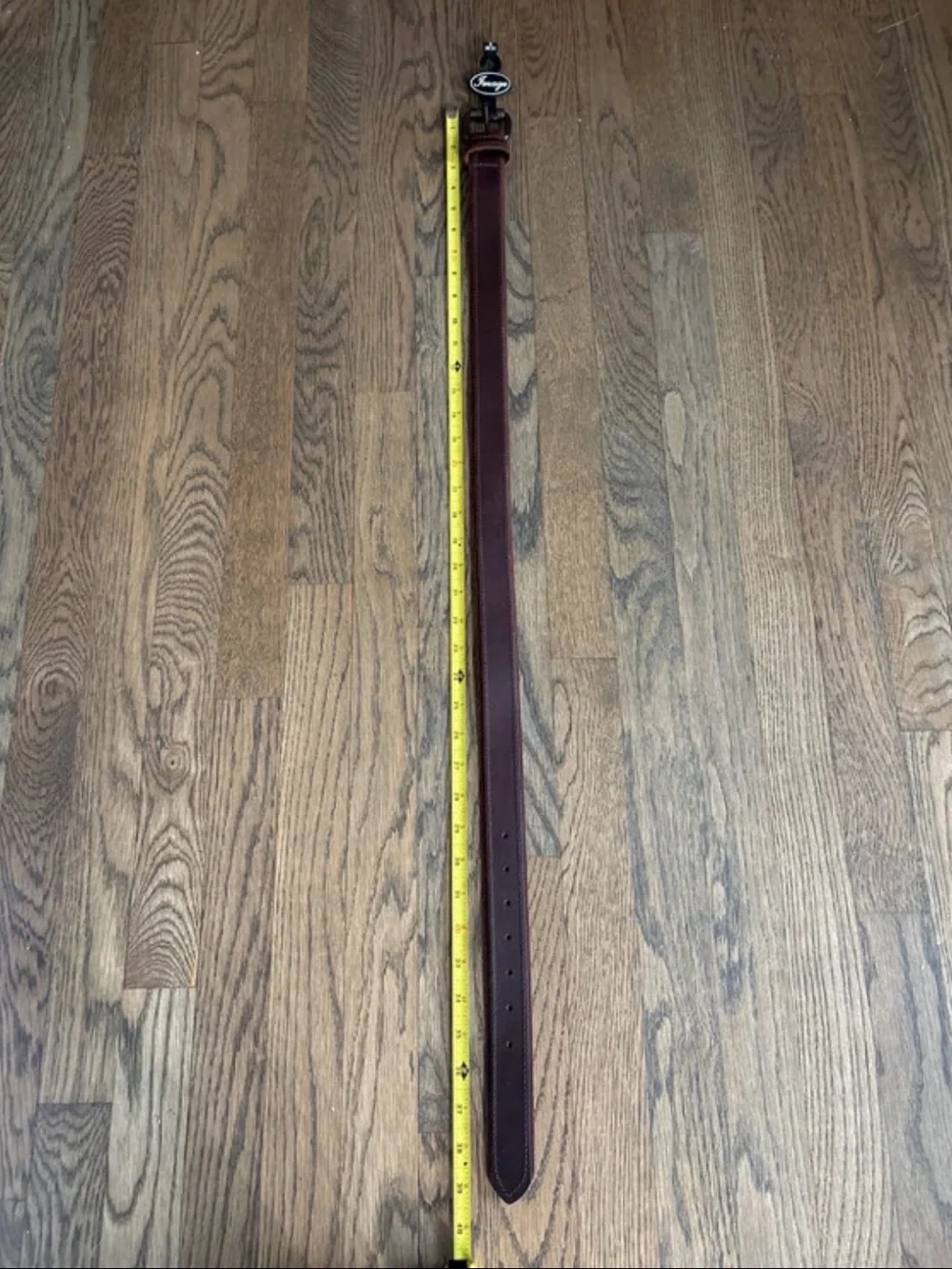 Drafted Brown Leather Casual Belt with Antique Buckle
